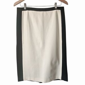 NWT Talbots Black & lvory Cream Colorblock Career Pencil Skirt, Size 6